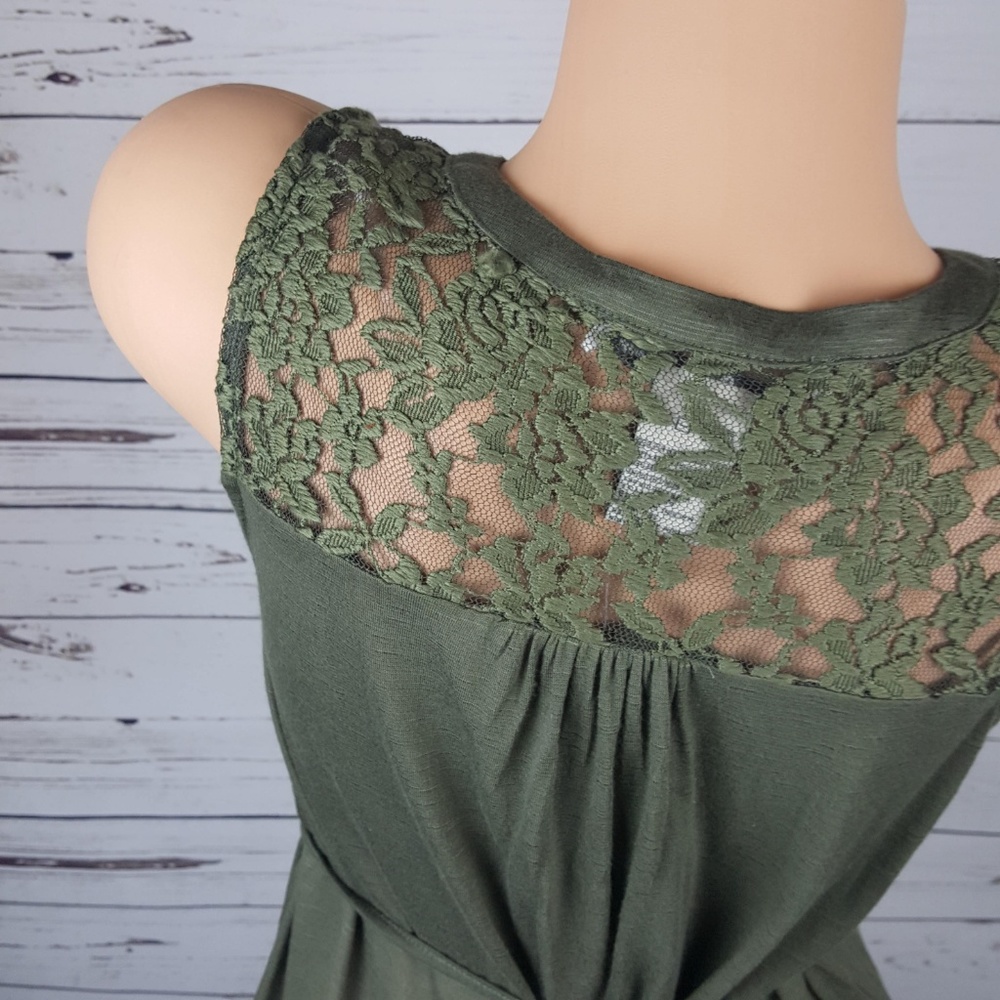 American Rag | Handkerchief Hem Lace Inset Tank - Picture 7 of 8